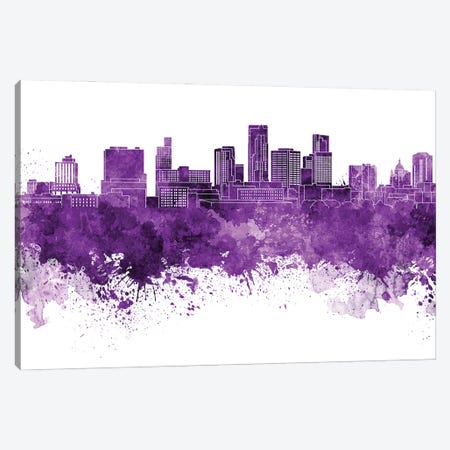 St Paul Skyline In Lilac Canvas Print #PUR3436} by Paul Rommer Art Print
