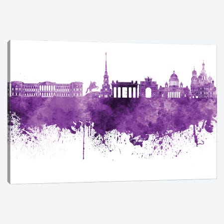 Saint Petersburg Skyline In Lilac Canvas Print #PUR3443} by Paul Rommer Canvas Print