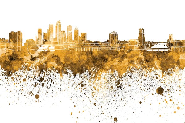 Paul Rommer: Tampa Skyline In Orange by Paul Rommer