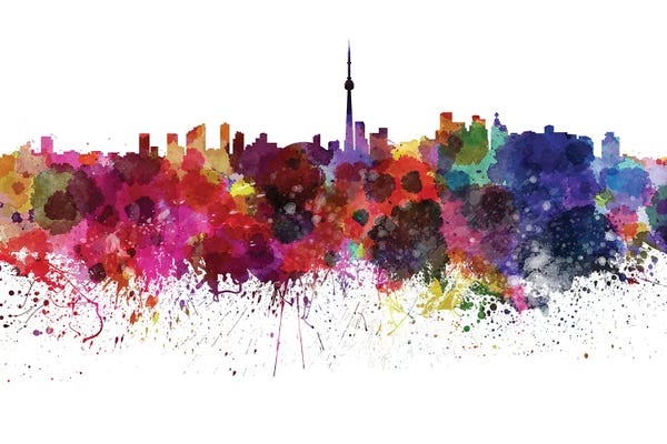 Ontario: Toronto Skyline In Watercolor by Paul Rommer