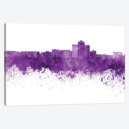 Tucson Skyline In Lilac Canvas Print #PUR3500} by Paul Rommer Canvas Wall Art