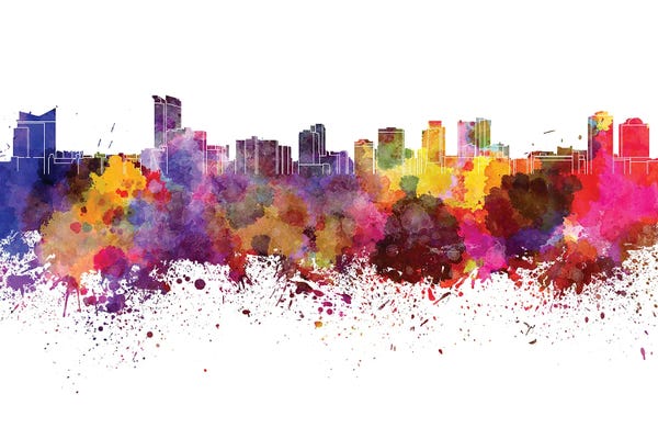 Ontario: Windsor Skyline In Watercolor by Paul Rommer