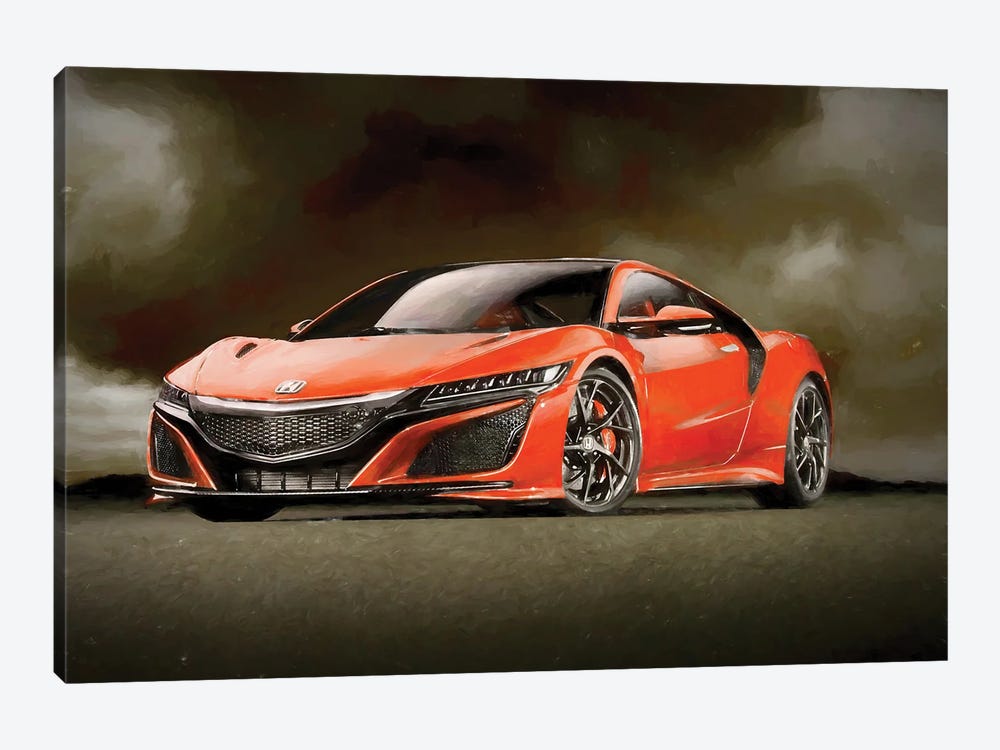 Honda NSX In Watercolor by Paul Rommer 1-piece Canvas Print