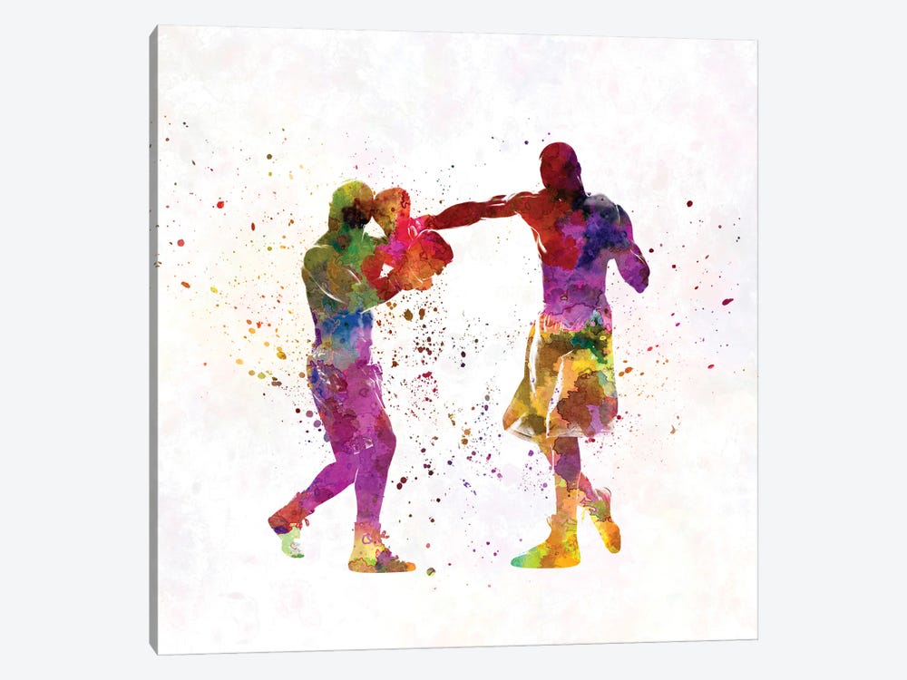 Boxers In Watercolor by Paul Rommer 1-piece Canvas Print