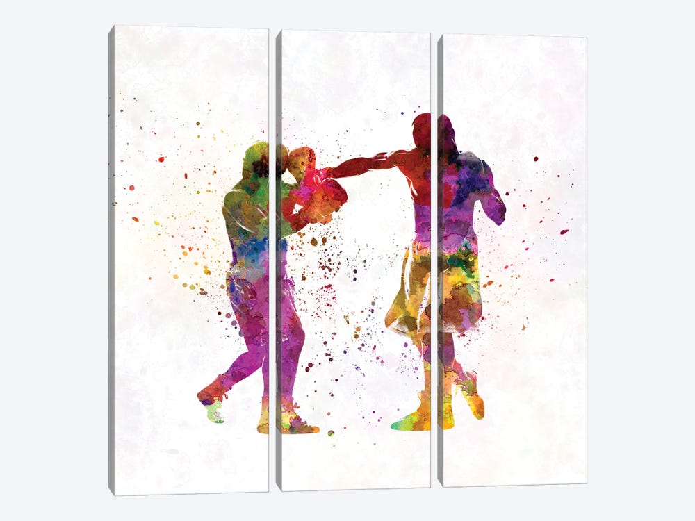 Boxers In Watercolor by Paul Rommer 3-piece Art Print
