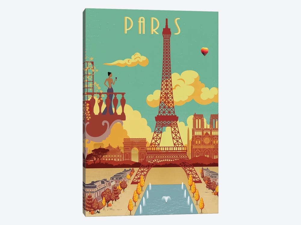 Vintage Paris Poster by Paul Rommer 1-piece Canvas Art Print