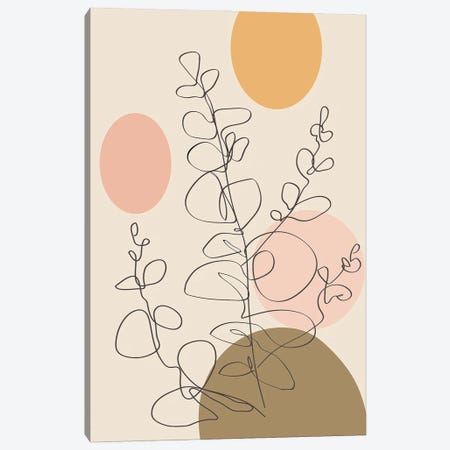 Minimalist Poster Flowers I Canvas Print #PUR3584} by Paul Rommer Canvas Print