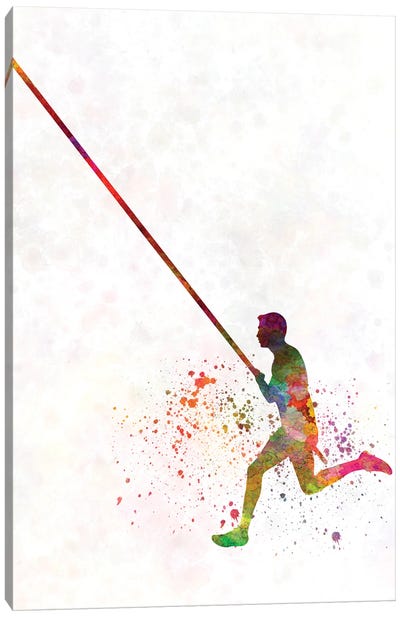 Olympic Pertiga Jump In Watercolor I Canvas Art Print - Track & Field Art
