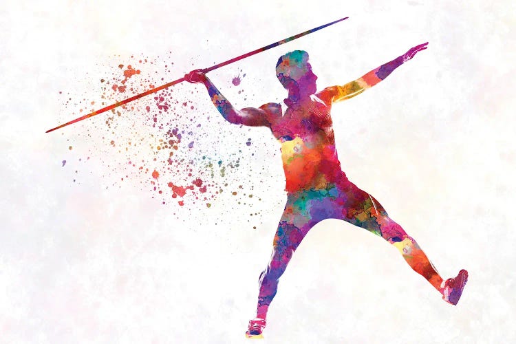 Javelin Throw In Watercolor II by Paul Rommer wall art