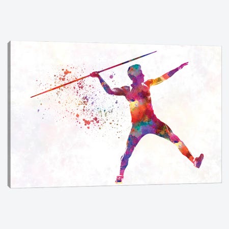 Javelin Throw In Watercolor II Canvas Print #PUR3591} by Paul Rommer Canvas Print