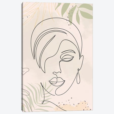 Minimalist Portrait Of Woman I Canvas Print #PUR3595} by Paul Rommer Canvas Wall Art