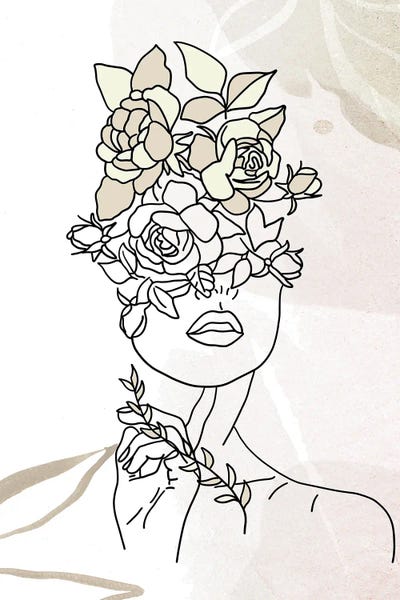 Minimalist Portrait Of Woman IV by Paul Rommer canvas print