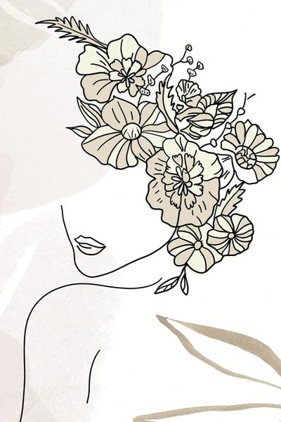 Minimalist Portrait Of Woman VI by Paul Rommer multi panel art