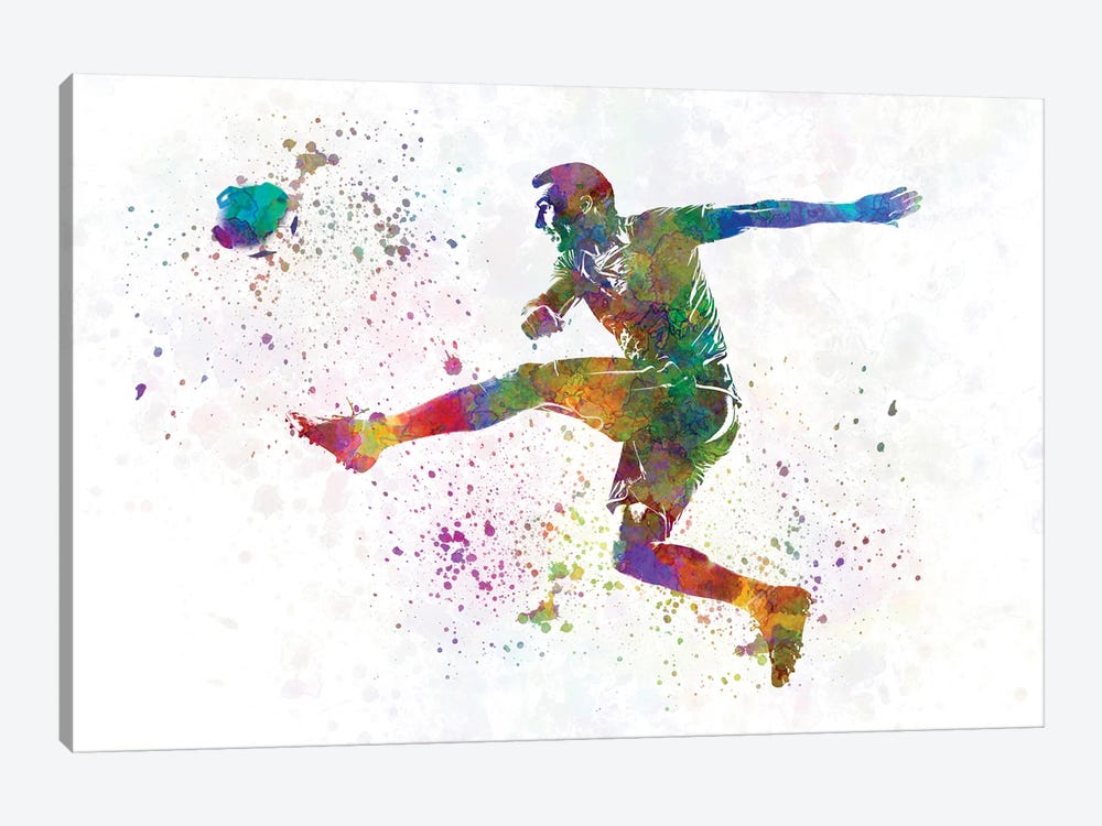 Man Soccer Football Player XVII by Paul Rommer 1-piece Canvas Artwork