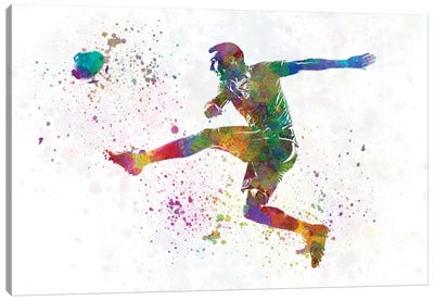 Man Soccer Football Player XVII Canvas Art Print - Soccer
