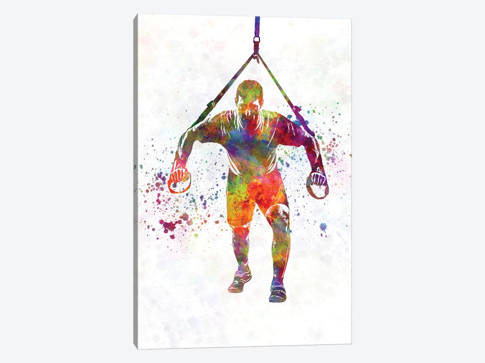 Young Man Practices Fitness In Watercolor I by Paul Rommer 1-piece Art Print