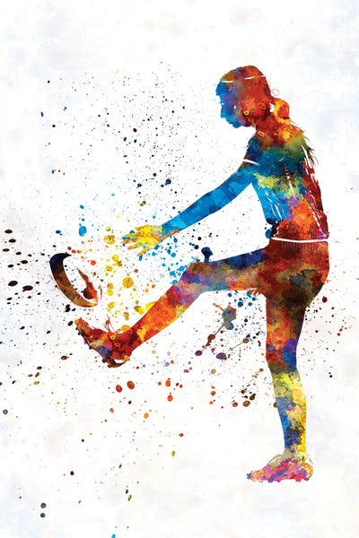 Women's Rugby In Watercolor by Paul Rommer canvas print