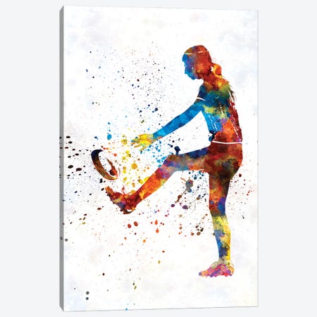 Women's Rugby In Watercolor Canvas Print #PUR3630} by Paul Rommer Canvas Wall Art