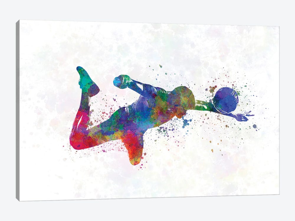 Soccer Player In Watercolor by Paul Rommer 1-piece Canvas Print