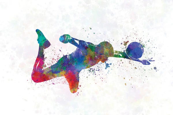Paul Rommer: Soccer Player In Watercolor by Paul Rommer