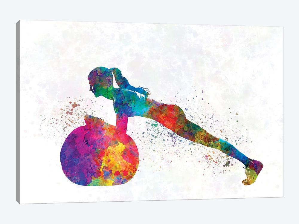 Practicing Fitness In Watercolor III by Paul Rommer 1-piece Canvas Art Print