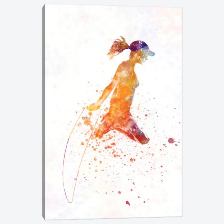 Practicing Fitness In Watercolor VII Canvas Print #PUR3646} by Paul Rommer Canvas Art