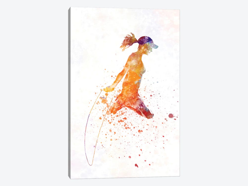 Practicing Fitness In Watercolor VII by Paul Rommer 1-piece Canvas Artwork