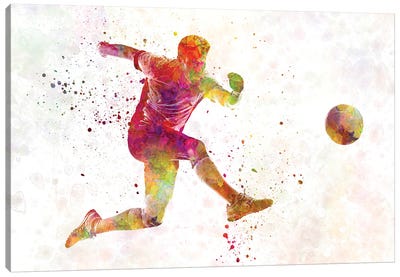 Man Soccer Football Player XX Canvas Art Print - Soccer Art