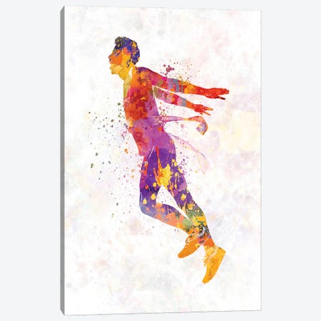 Winning Runner In Watercolor Canvas Print #PUR3671} by Paul Rommer Canvas Art