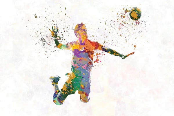 Athletes: Volleyball Player In Watercolor by Paul Rommer