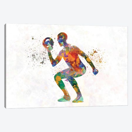 Young Man Practices Fitness Canvas Print #PUR3674} by Paul Rommer Art Print