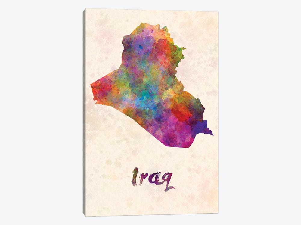 Iraq In Watercolor by Paul Rommer 1-piece Canvas Art