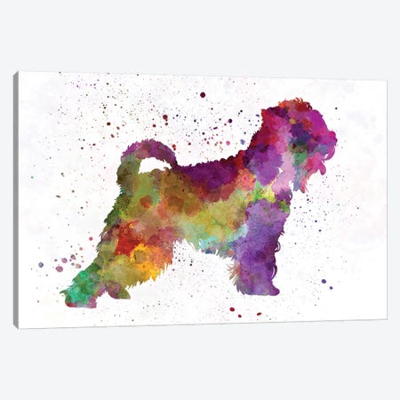 Irish Soft Coated Wheaten Terrier In Watercolor Canvas Print #PUR370} by Paul Rommer Canvas Artwork