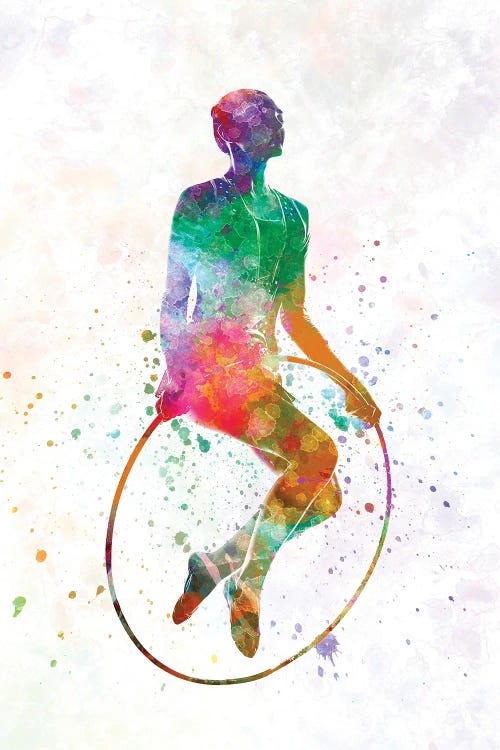 Gymnastic Jumping Watercolor by Paul Rommer wall art