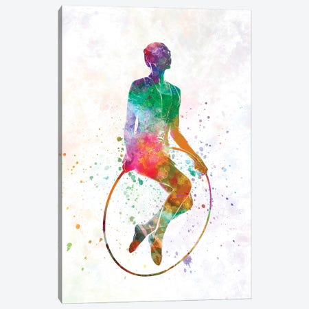 Gymnastic Jumping Watercolor Canvas Print #PUR3798} by Paul Rommer Art Print