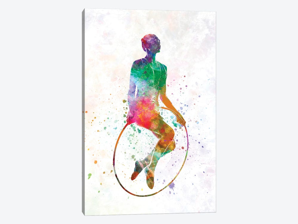 Gymnastic Jumping Watercolor by Paul Rommer 1-piece Canvas Artwork