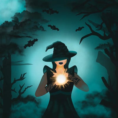 Magic Witch Halloween by Paul Rommer framed wall art