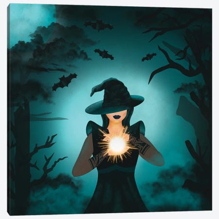 Magic Witch Halloween Canvas Print #PUR3799} by Paul Rommer Canvas Print