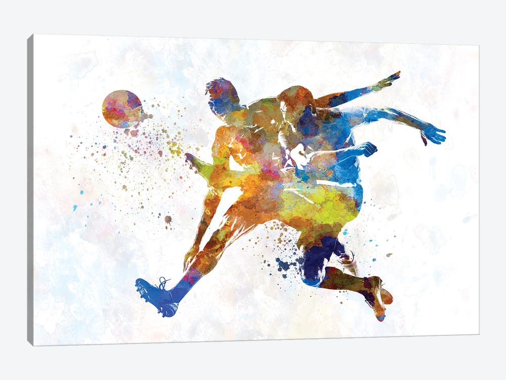 Soccer Player In Watercolor II by Paul Rommer 1-piece Canvas Print