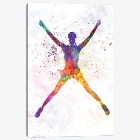 Winning Athlete In Watercolor Canvas Print #PUR3809} by Paul Rommer Canvas Art Print