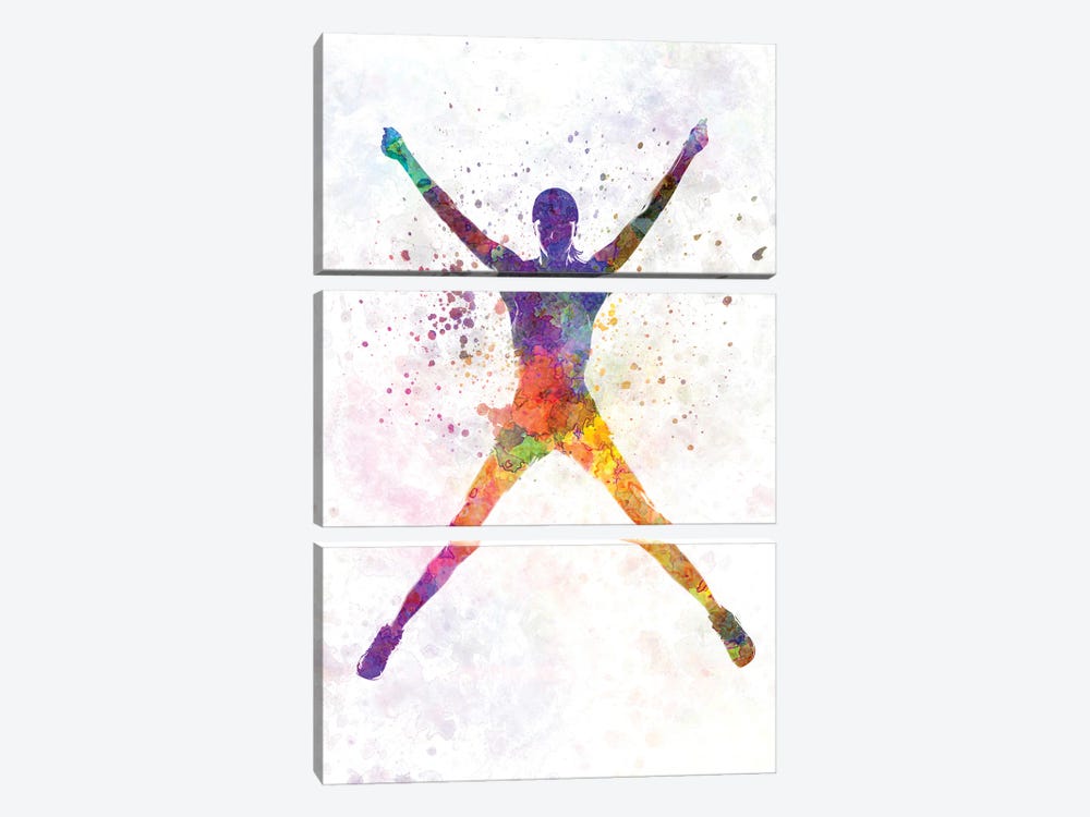 Winning Athlete In Watercolor by Paul Rommer 3-piece Canvas Artwork