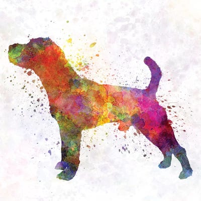 Jack Russell Terrier In Watercolor by Paul Rommer metal wall art