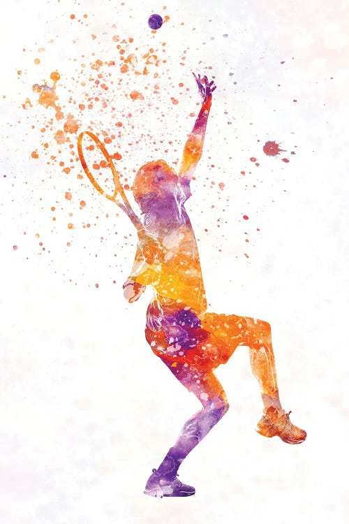 Tennis Player In Watercolor