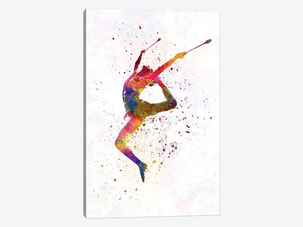 Rhythmic Gymnastics In Watercolor XVII by Paul Rommer 1-piece Canvas Art