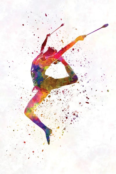 Paul Rommer: Rhythmic Gymnastics In Watercolor XVII by Paul Rommer