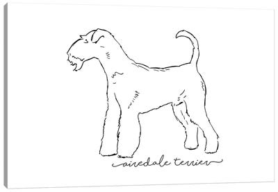 Airedale Terrier Sketch Canvas Art Print - Airedale Terrier Art