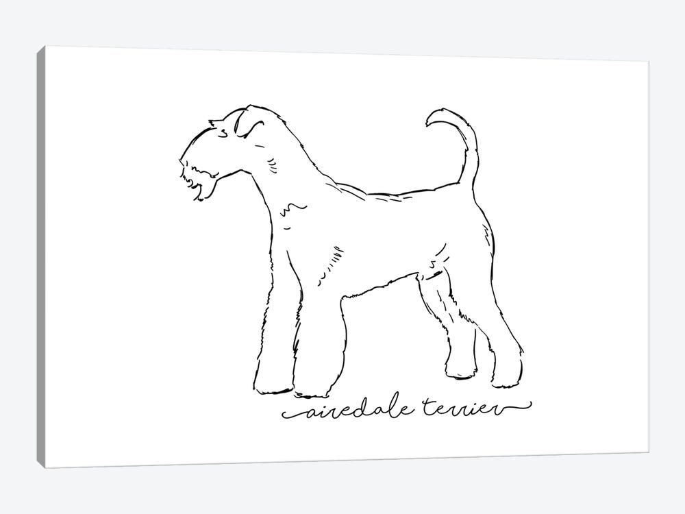 Airedale Terrier Sketch by Paul Rommer 1-piece Canvas Art Print