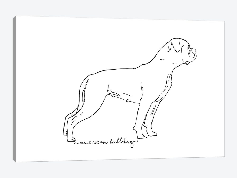 American Bulldog II Sketch by Paul Rommer 1-piece Canvas Art