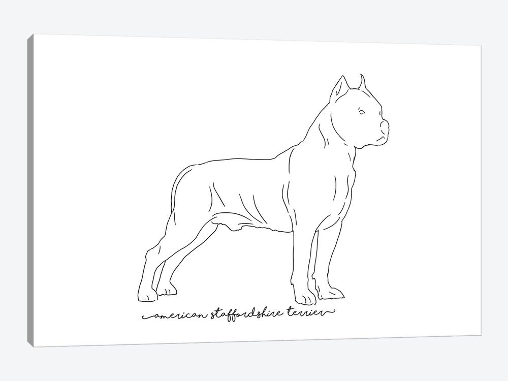 American Staffordshire Terrier Sketch by Paul Rommer 1-piece Canvas Wall Art