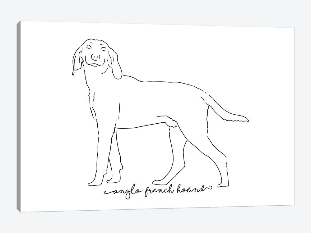 Anglo French Hound Sketch by Paul Rommer 1-piece Canvas Print